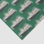 groene Titanic Ship Kerstmis Tissuepapier (Detail)