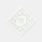 Groene Toile Bloem Klassieke Bruiloftsdouche Servet (Hoek)