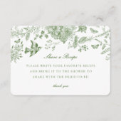 Groene Toile Bloemen delen Recept Uitnodiging Invo Informatiekaartje (Voorkant)