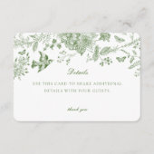 Groene Toile Bloemen Details Kaart Uitnodiging Inv (Voorkant)