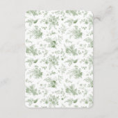 Groene Toile Bloemendetails Kaart Uitnodiging Inle (Achterkant)
