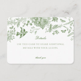 Groene Toile Bloemendetails Kaart Uitnodiging Inle