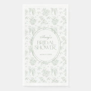 Groene toile bloemrijke vintage bruiloft feestelij servet