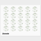 Groene Toile De Jouy  Bloemen Baby Sprinkle Ronde Sticker (Vel)