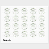 Groene Toile de Jouy  Bloemen Verjaardagsfeest Ronde Sticker (Vel)