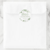 Groene Toile de Jouy  Bloemen Verjaardagsfeest Ronde Sticker (Tas)