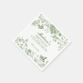 Groene Toile de Jouy  Bloemen Verjaardagsfeest Servet (Hoek)