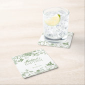 Groene Toile De Jouy  Bloemendoop Kartonnen Onderzetters (Insitu)