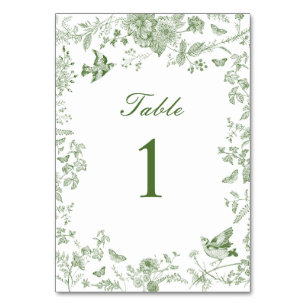 Groene Toile De Jouy Vintage Bloemenkraamfeest Kaart