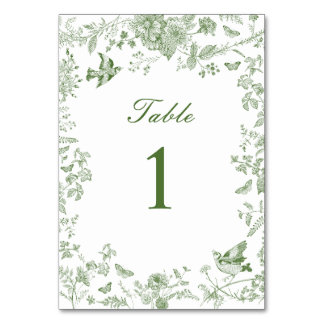 Groene Toile De Jouy Vintage Bloemenkraamfeest Kaart