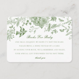 Groene Toile Flora Boeken voor Baby Invitation Ins Informatiekaartje