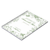 Groene Toile Jouy Bloemen Brieven aan Verjaardagsm Notitieboek (Linkerzijde)