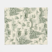 Groene Toile Kerst slee-rit patroon (3) Fleece Deken (Voorkant (Horizontaal))