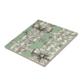 Groene toile lint vintage tegeltje (Zijkant)