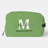 Groene toilettas met monogram toilettasje (Achterkant)