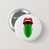 Groene tong ronde button 5,7 cm (Voorkant /achterkant)