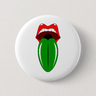 Groene tong ronde button 5,7 cm