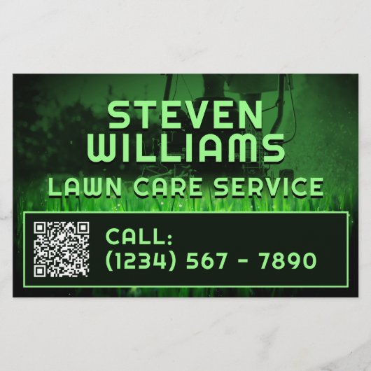 Groene tonige grasmaaien flyer (Voorkant)