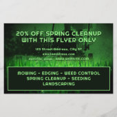 Groene tonige grasmaaien flyer (Achterkant)