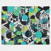 Groene toon met zwart hedendaags design fleece deken (Voorkant (Horizontaal))