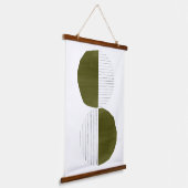Groene toonbalancerende vormen hangend wandkleed (Gebogen)
