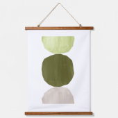 Groene toonbalancerende vormen hangend wandkleed (Voorkant 2)