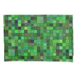 Groene toonkwadraten kussensloop