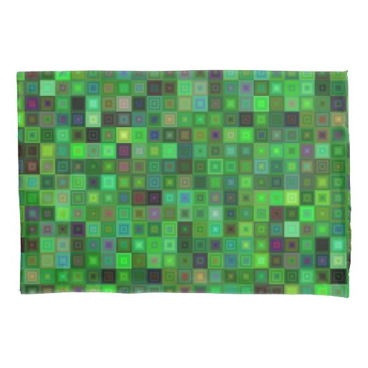 Groene toonkwadraten kussensloop (Voorkant)