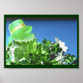 Groene top-hoed en groene bier - poster (Voorkant)