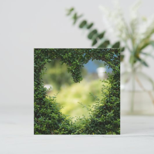 Groene Topiary Hart Kaart (Staand voorkant)