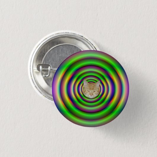 Groene Torus Tunnel Pinback Button + kat (Voorkant /achterkant)