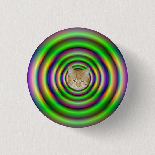 Groene Torus Tunnel Pinback Button + kat (Voorkant)