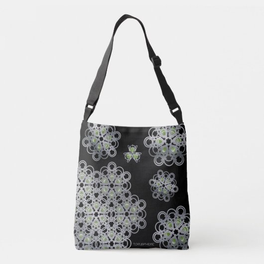 Groene Torusphere PolyHexaBloom Crossbody Tas (Achterkant)