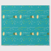 Groene Tosca Happy Eid Mubarak Ornament Cadeaupapier (Vlak)