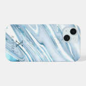 Groene Tosca Marmer  iPhone 15 Case (Achterkant horizontaal)