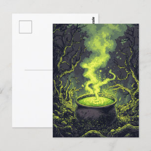 Groene toverdrank ketel Halloween Briefkaart