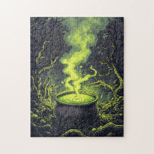 Groene toverdrank ketel Halloween Legpuzzel (Verticaal)