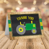 Groene Tractor Baby shower dank u kaart