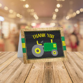 Groene Tractor Baby shower dank u kaart