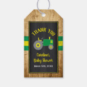 Groene Tractor Baby shower Favor Gift Label Cadeaulabel (Voorkant)