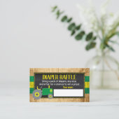 Groene Tractor Baby shower Luier Raffle Ticket Informatiekaartje (Staand voorkant)