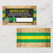 Groene Tractor Baby shower Luier Raffle Ticket Informatiekaartje (Voorkant / Achterkant)