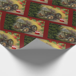 groene tractor Barn Kerstmis Cadeaupapier
