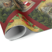 groene tractor Barn Kerstmis Cadeaupapier (Rol Hoek)