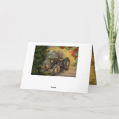  groene tractor Barn Kerstmis Feestdagen Kaart (Achterkant)