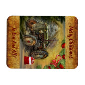 groene tractor Barn Kerstmis Magneet (Horizontaal)