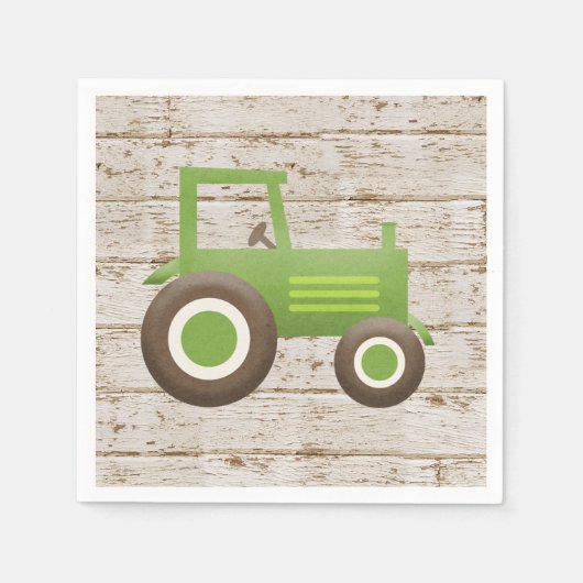 Groene Tractor Boerderij Baby shower Boy Servet (Voorkant)