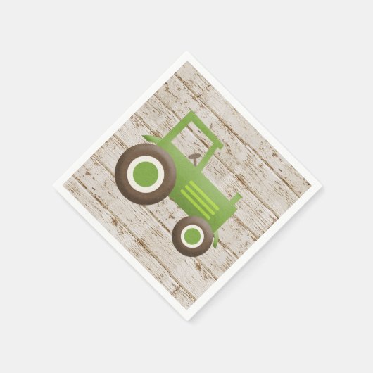Groene Tractor Boerderij Baby shower Boy Servet (Hoek)