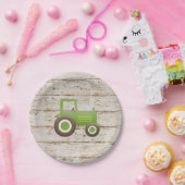 Groene Tractor Boerderij Baby shower Papieren Bordje (Feest)