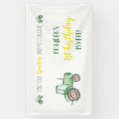 Groene tractor Boerderij Birthday Backdrop Spandoek (Verticaal)